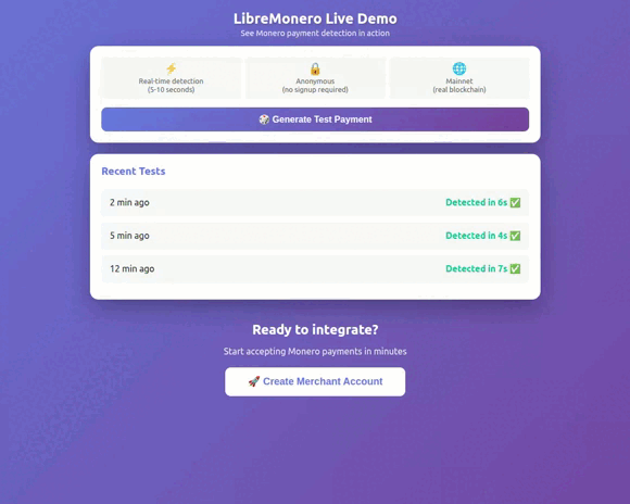 LibreMonero Demo